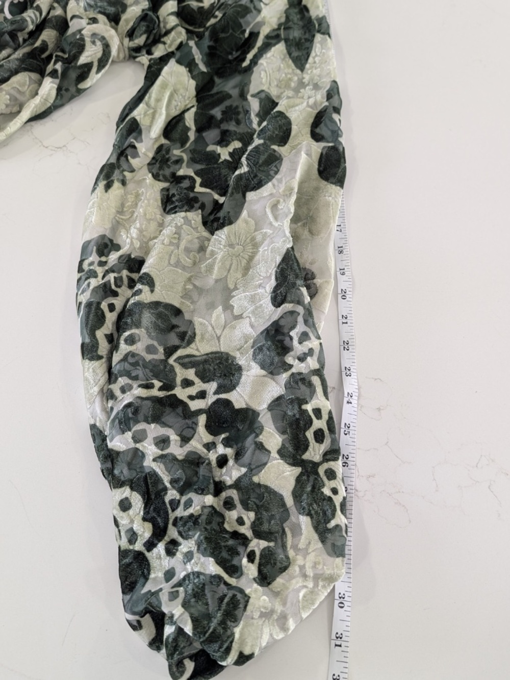 F.R.S For Restless Sleepers Polimnia Green Silk Velvet Scarf Blouse Large Italy - Picture 14 of 14